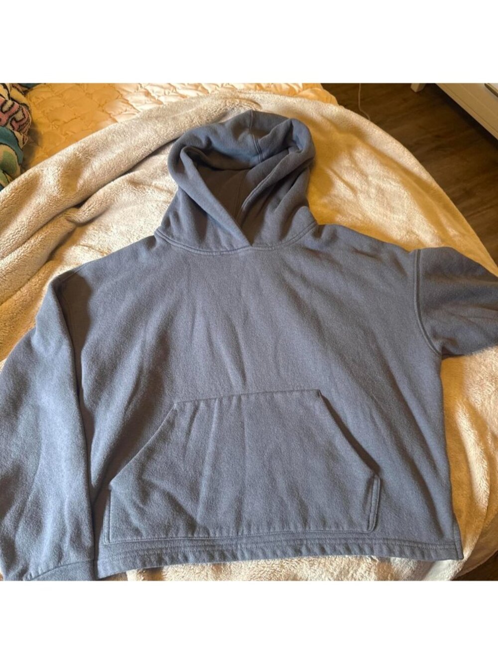 blue hoodie size medium but fits like an oversized...